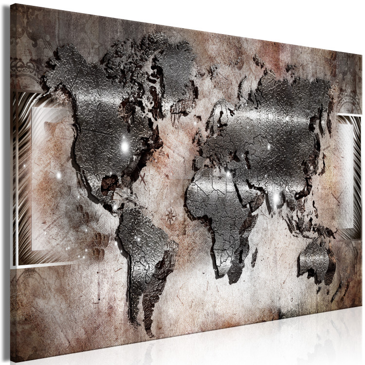 Large canvas print Silver Map [Large Format] 150695 additionalImage 2