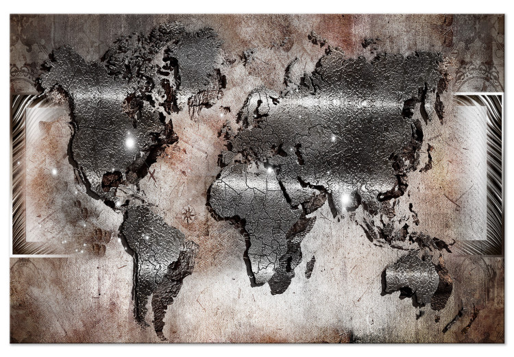 Large canvas print Silver Map [Large Format] 150695