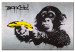 Acrylic print Stop or the monkey will shoot! (Banksy) [Glass] 150995 additionalThumb 2