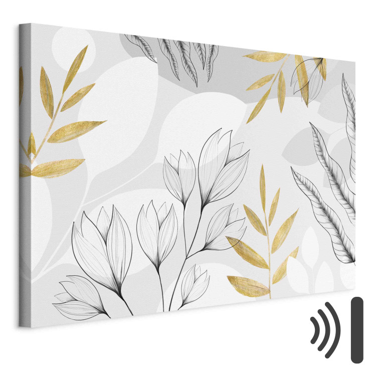 Canvas Print Fine Abstraction - A Minimalist Composition With Leaves and Flowers 151195 additionalImage 8