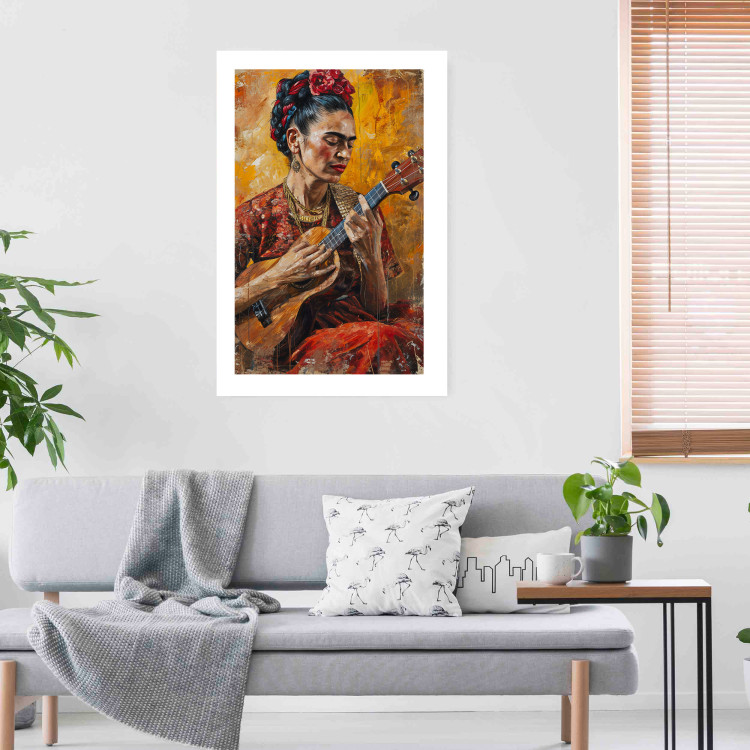 Wall Poster Frida With Ukulele - A Portrait of the Artist Playing the Instrument 152195 additionalImage 12