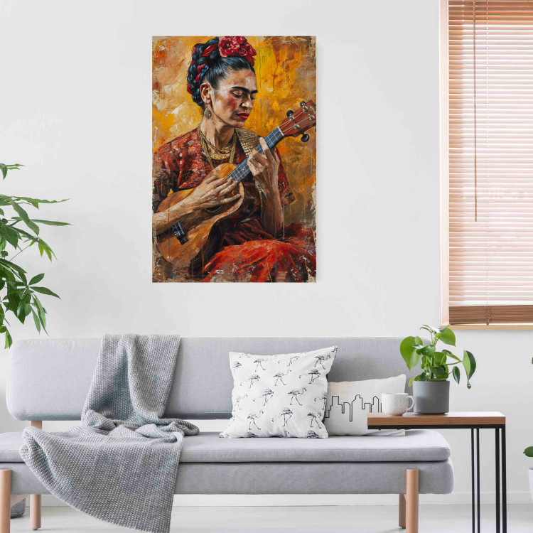 Wall Poster Frida With Ukulele - A Portrait of the Artist Playing the Instrument 152195 additionalImage 13