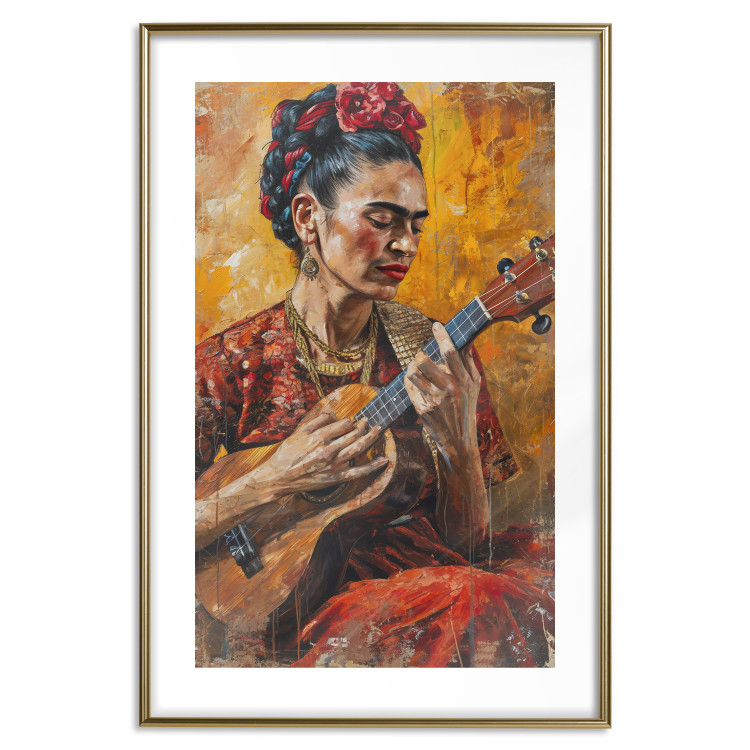 Wall Poster Frida With Ukulele - A Portrait of the Artist Playing the Instrument 152195 additionalImage 24