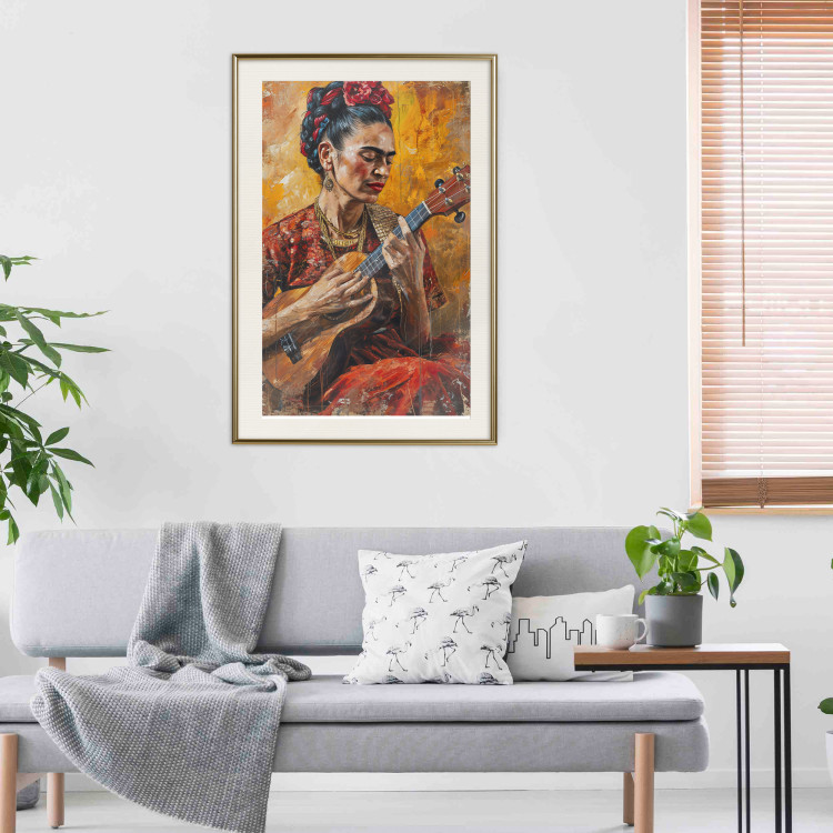 Wall Poster Frida With Ukulele - A Portrait of the Artist Playing the Instrument 152195 additionalImage 16