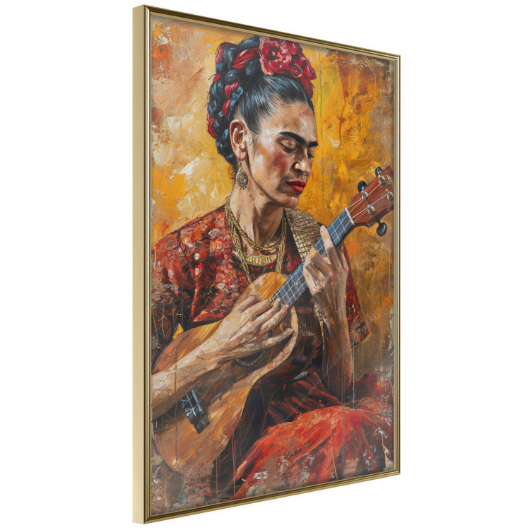Wall Poster Frida With Ukulele - A Portrait of the Artist Playing the Instrument 152195 additionalImage 5