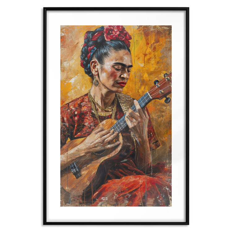 Wall Poster Frida With Ukulele - A Portrait of the Artist Playing the Instrument 152195 additionalImage 20