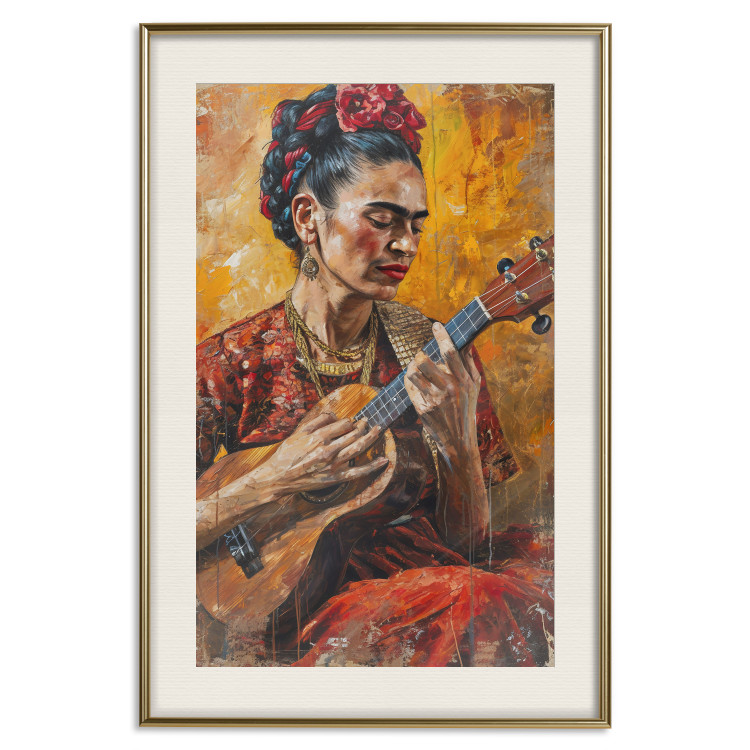 Wall Poster Frida With Ukulele - A Portrait of the Artist Playing the Instrument 152195 additionalImage 18