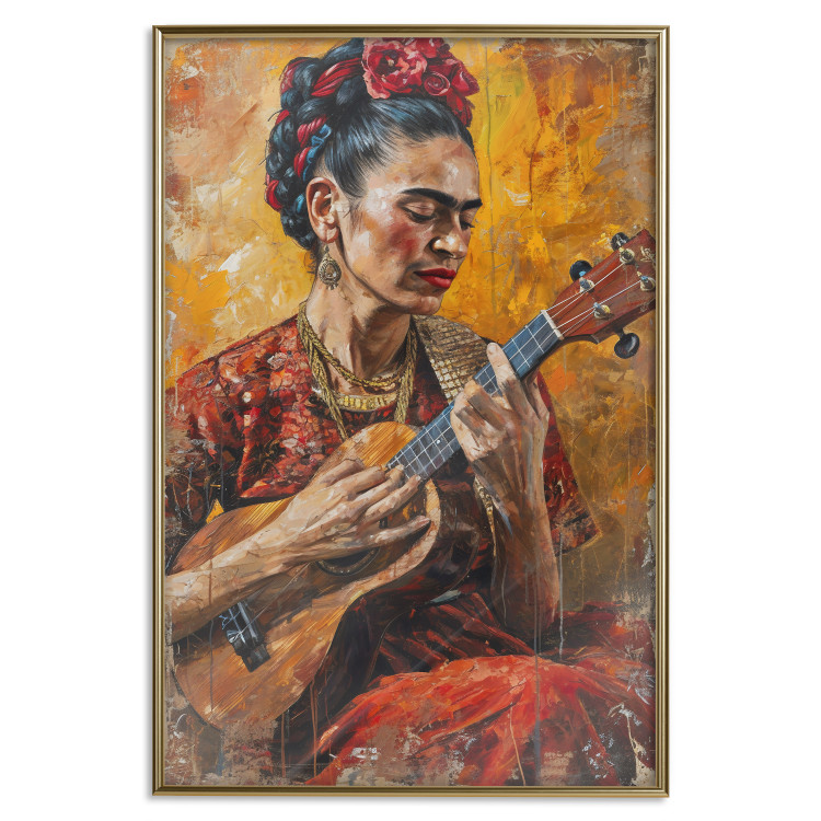 Wall Poster Frida With Ukulele - A Portrait of the Artist Playing the Instrument 152195 additionalImage 19