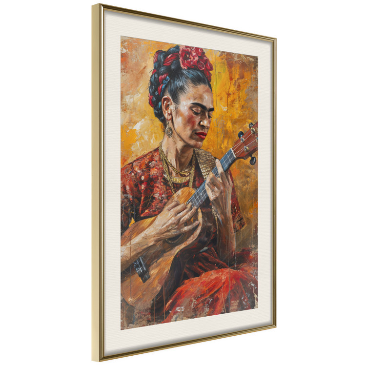 Wall Poster Frida With Ukulele - A Portrait of the Artist Playing the Instrument 152195 additionalImage 9
