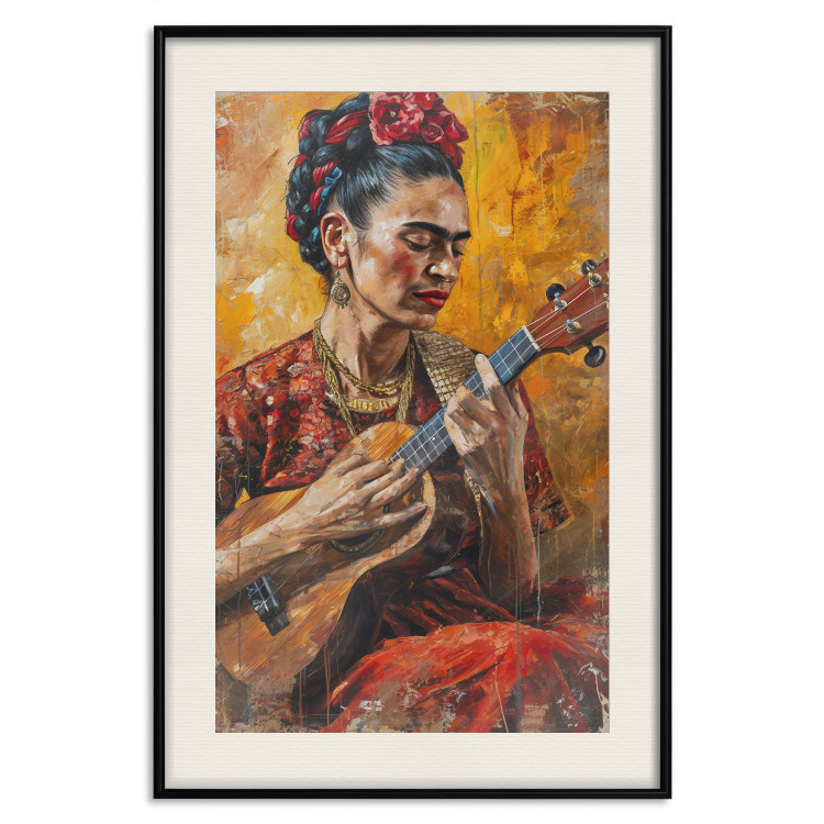 Wall Poster Frida With Ukulele - A Portrait of the Artist Playing the Instrument 152195 additionalImage 21