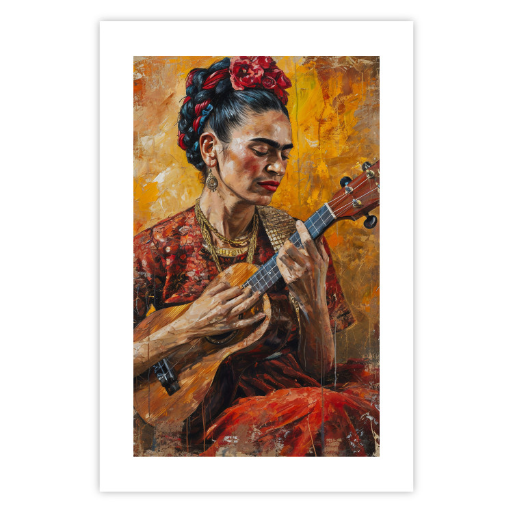 Wall Poster Frida With Ukulele - A Portrait of the Artist Playing the Instrument 152195 additionalImage 26