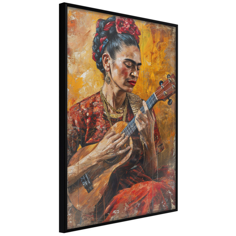 Wall Poster Frida With Ukulele - A Portrait of the Artist Playing the Instrument 152195 additionalImage 6