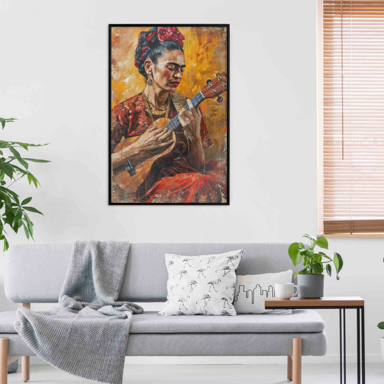 Wall Poster Frida With Ukulele - A Portrait of the Artist Playing the Instrument 152195 additionalImage 10