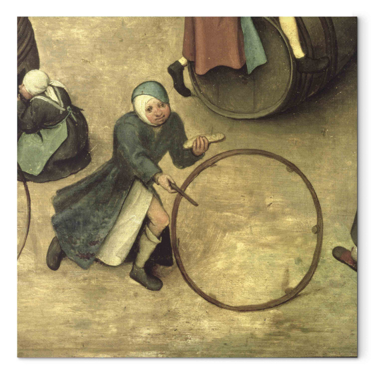 Reproduction Painting Children's Games (Kinderspiele): detail of a child with a stick and hoop 159095 additionalImage 7
