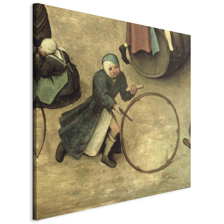 Reproduction Painting Children's Games (Kinderspiele): detail of a child with a stick and hoop 159095 additionalImage 2