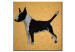 Canvas Dog portrait - silhouette of a purebred animal on an orange background 49495