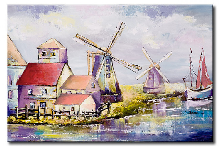 Canvas Art Print Pastel windmills 49695