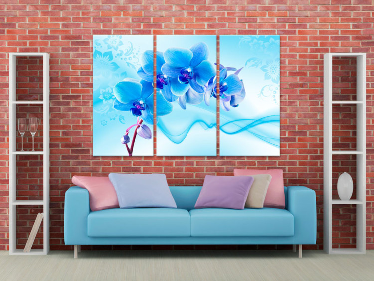 Canvas Art Print Ethereal orchid - blue 58795 additionalImage 3