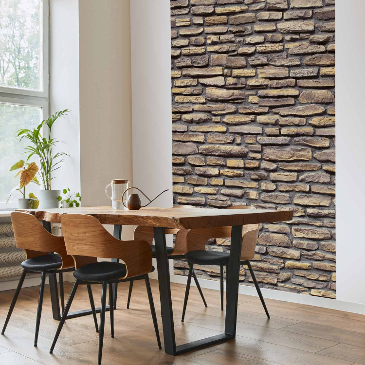 Wall Mural Stone Wall - Background with Dark Brick Texture and 3D Effect 60995 additionalImage 7