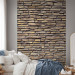 Wall Mural Stone Wall - Background with Dark Brick Texture and 3D Effect 60995 additionalThumb 2