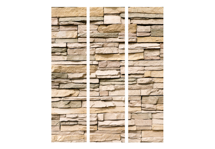 Room Divider Decorative Stone - architectural texture of beige stone brick 95495 additionalImage 3
