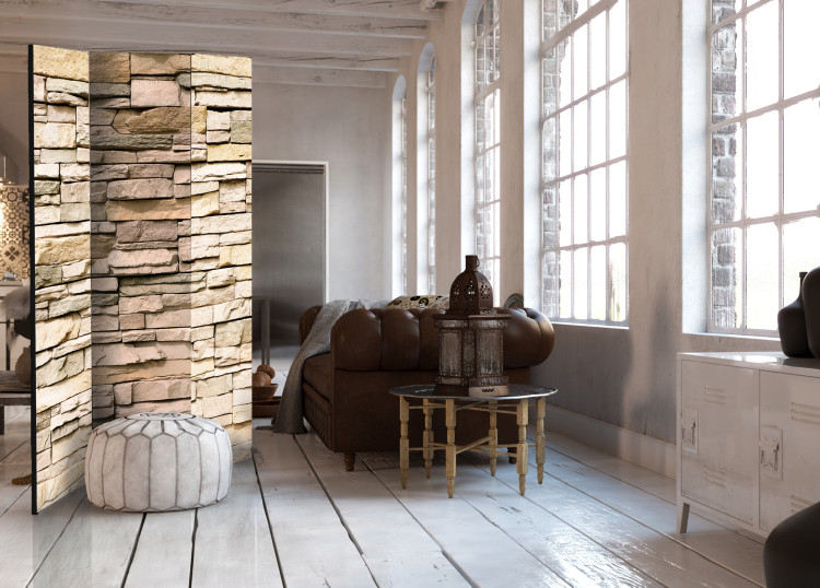 Room Divider Decorative Stone - architectural texture of beige stone brick 95495 additionalImage 2
