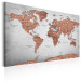 Canvas Print Brick World - World Map with Gray Ocean and Brick Continents 97495 additionalThumb 2