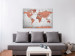 Canvas Print Brick World - World Map with Gray Ocean and Brick Continents 97495 additionalThumb 3