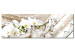 Canvas Orchid and Abstraction - White Flowers on Abstract Beige Background 98195