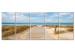 Canvas Art Print Beach Entrance (5-piece) - View of the Mediterranean Sea 98595