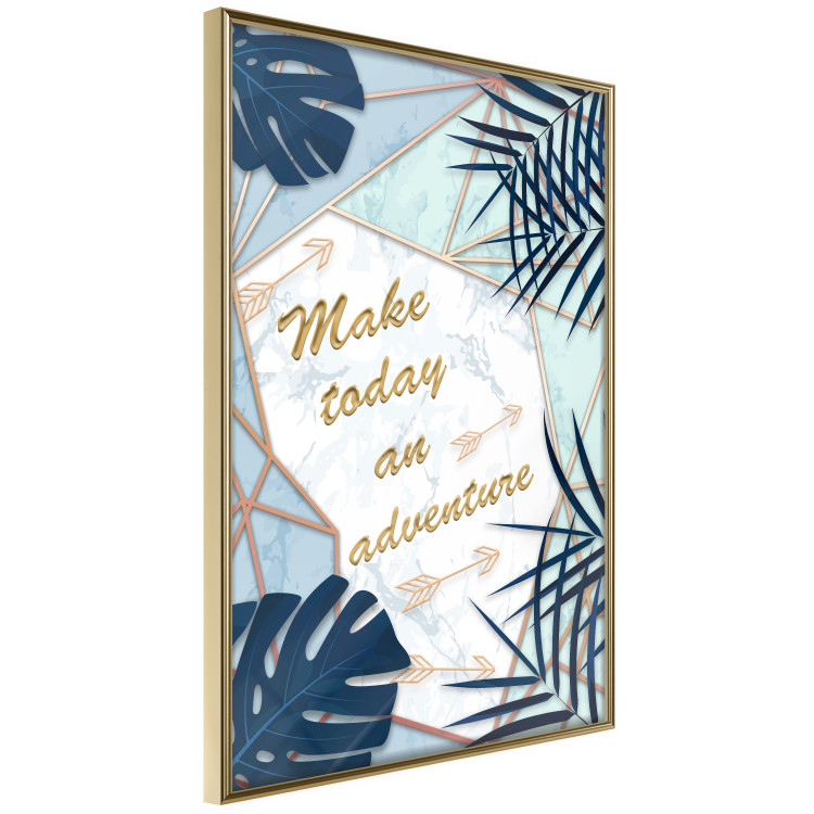 Poster Make today an adventure - golden English text and tropical leaves 114406 additionalImage 14