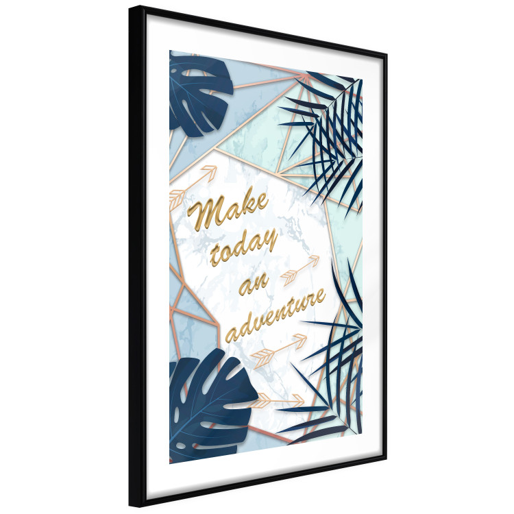 Poster Make today an adventure - golden English text and tropical leaves 114406 additionalImage 11