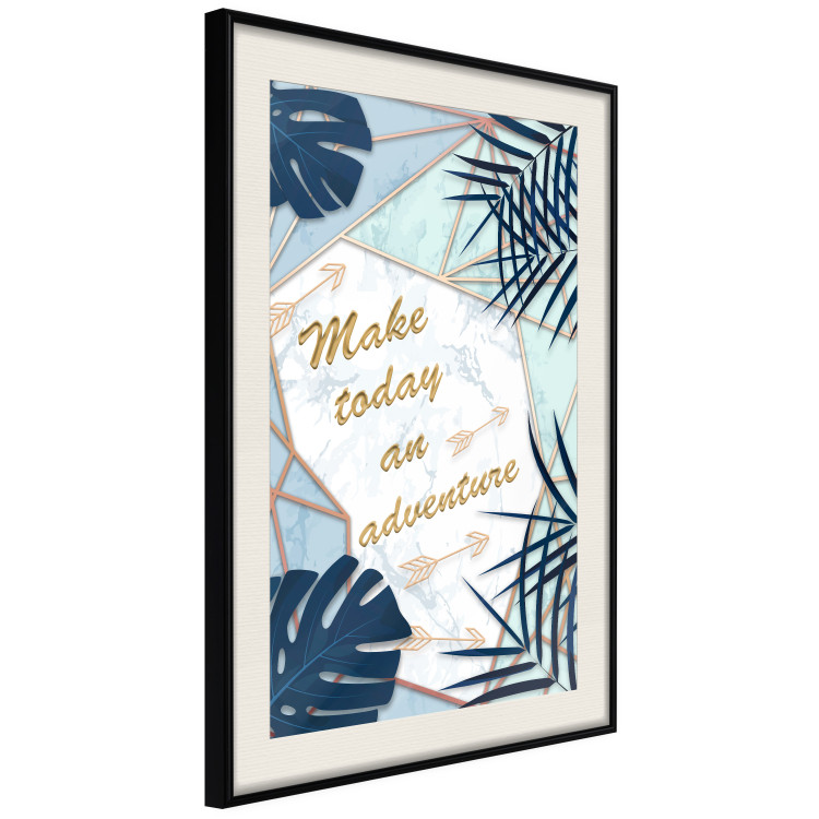 Poster Make today an adventure - golden English text and tropical leaves 114406 additionalImage 3