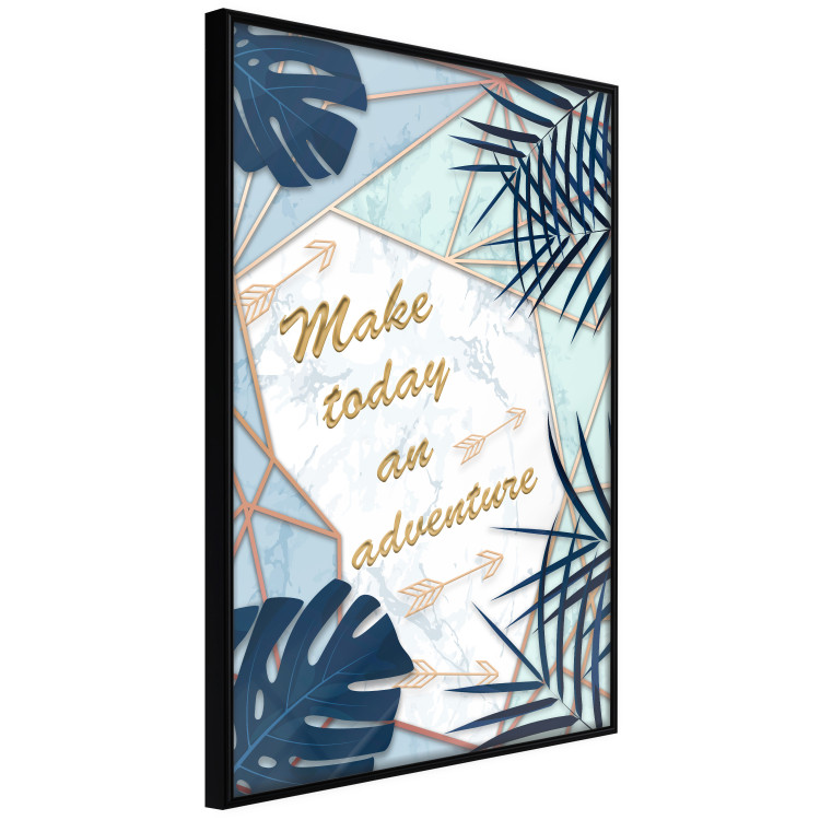 Poster Make today an adventure - golden English text and tropical leaves 114406 additionalImage 10