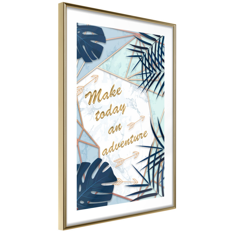 Poster Make today an adventure - golden English text and tropical leaves 114406 additionalImage 6