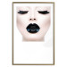 Poster Black lips - composition on white with a woman's face with dark lipstick 115006 additionalThumb 16