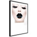 Poster Black lips - composition on white with a woman's face with dark lipstick 115006 additionalThumb 6