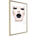 Poster Black lips - composition on white with a woman's face with dark lipstick 115006 additionalThumb 4