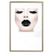 Poster Black lips - composition on white with a woman's face with dark lipstick 115006 additionalThumb 14