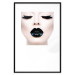 Poster Black lips - composition on white with a woman's face with dark lipstick 115006 additionalThumb 17