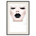 Poster Black lips - composition on white with a woman's face with dark lipstick 115006 additionalThumb 18