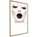 Poster Black lips - composition on white with a woman's face with dark lipstick 115006 additionalThumb 2
