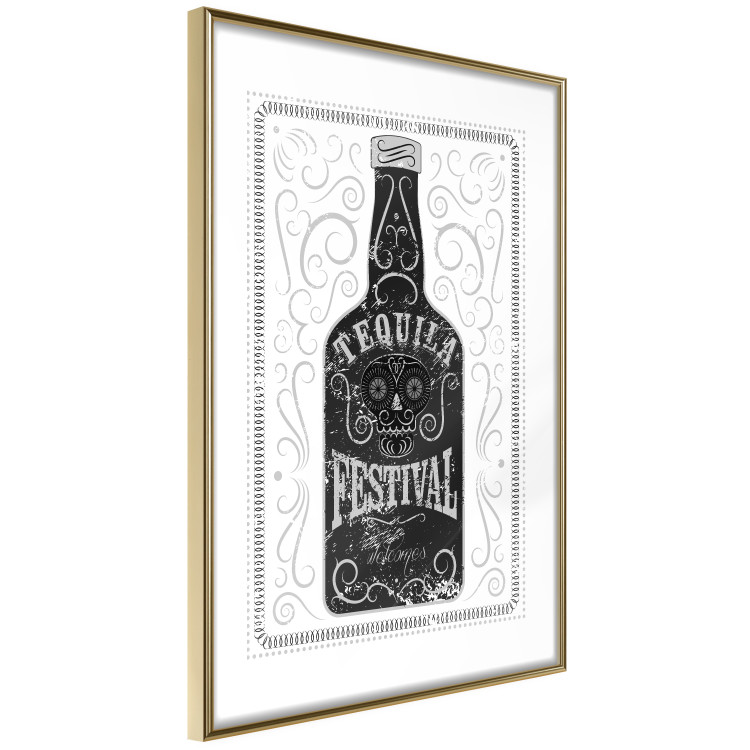 Poster Tequila festival - black and white decorative composition with a bottle of alcohol 115106 additionalImage 4