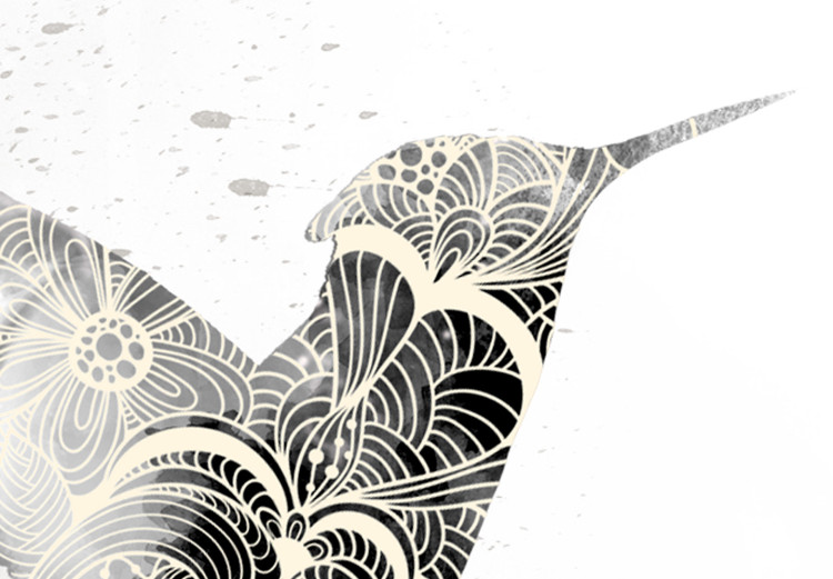 Canvas Art Print Bird in Floral Motif (1-part) - Hummingbird on Textured Background 116306 additionalImage 5