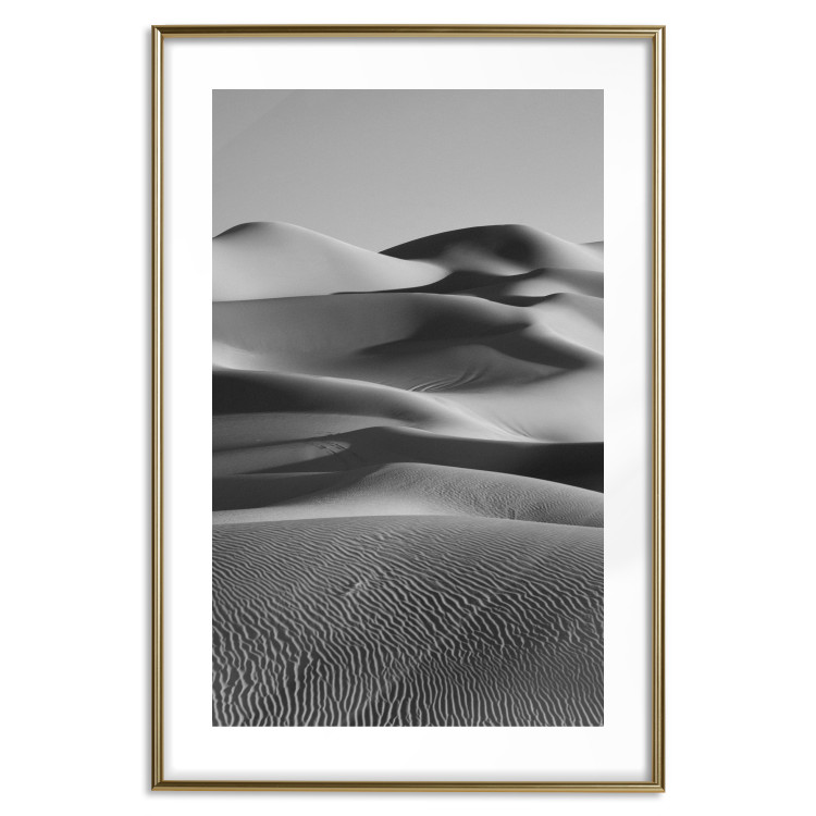 Poster Desert Dunes - black and white landscape amidst hot desert sands 116506 additionalImage 16