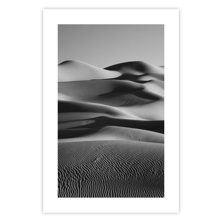 Poster Desert Dunes - black and white landscape amidst hot desert sands 116506 additionalImage 19