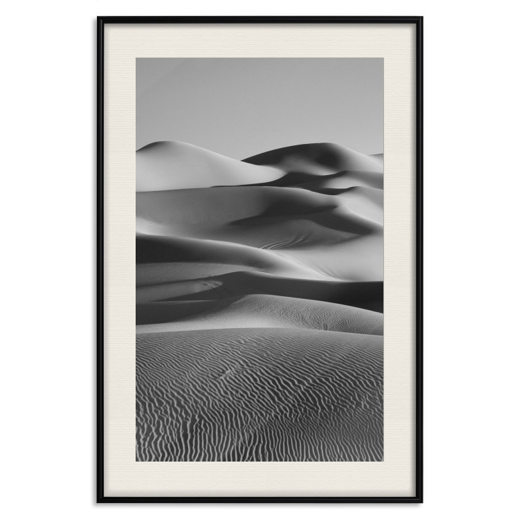 Poster Desert Dunes - black and white landscape amidst hot desert sands 116506 additionalImage 18