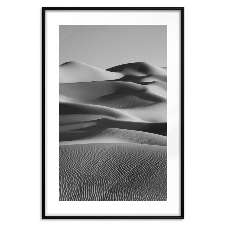 Poster Desert Dunes - black and white landscape amidst hot desert sands 116506 additionalImage 17
