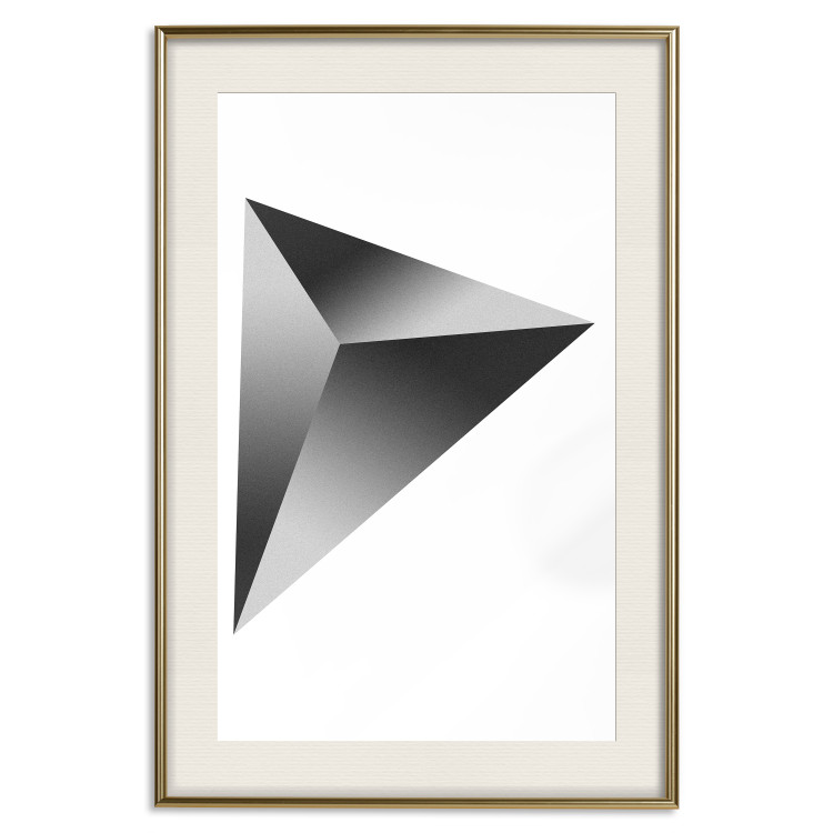 Poster Geometric Solid - simple black and white composition with a convex figure 116606 additionalImage 19
