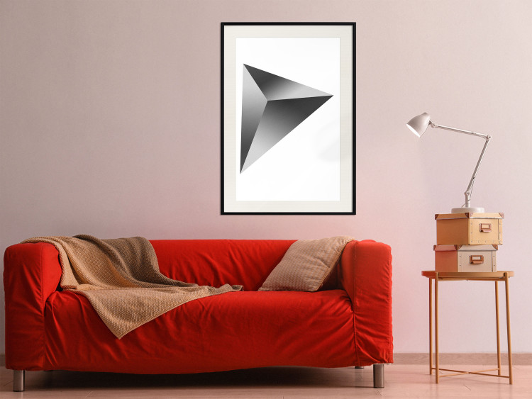 Poster Geometric Solid - simple black and white composition with a convex figure 116606 additionalImage 22